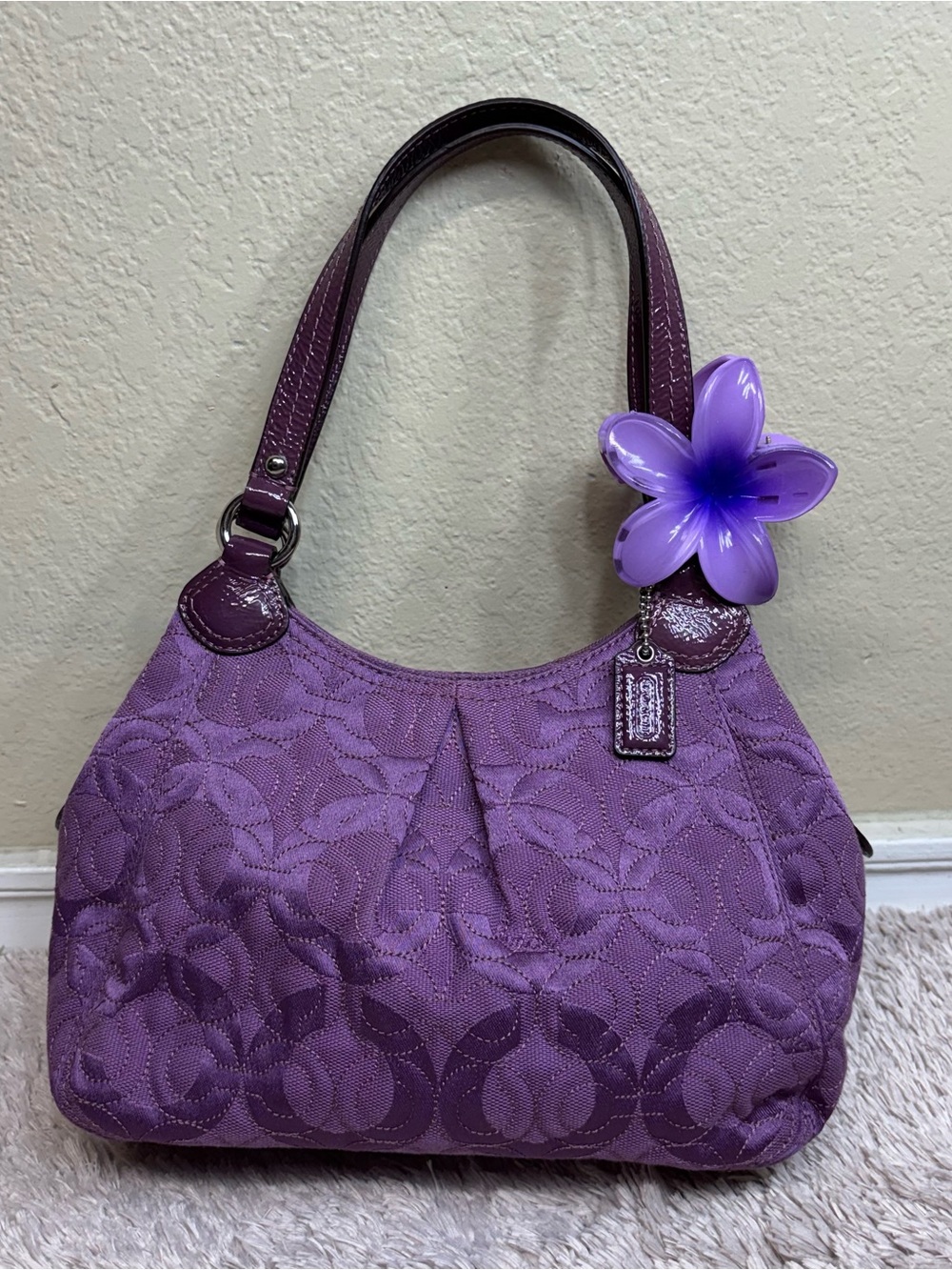 Coach gramercy purple mini tote bag